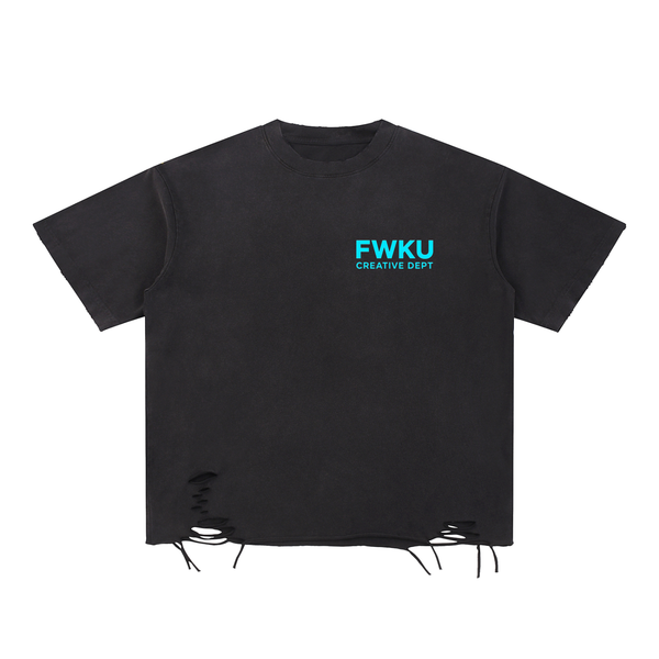 FWKU-Snow Washed Raw-Hem Tee