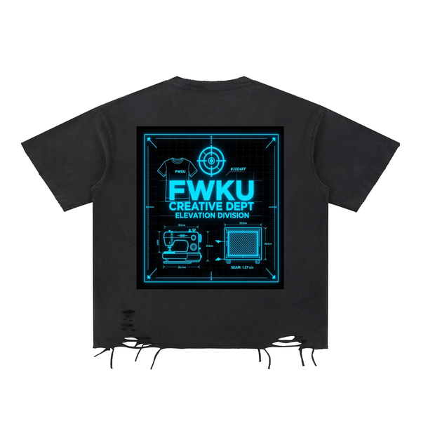 FWKU-Snow Washed Raw-Hem Tee